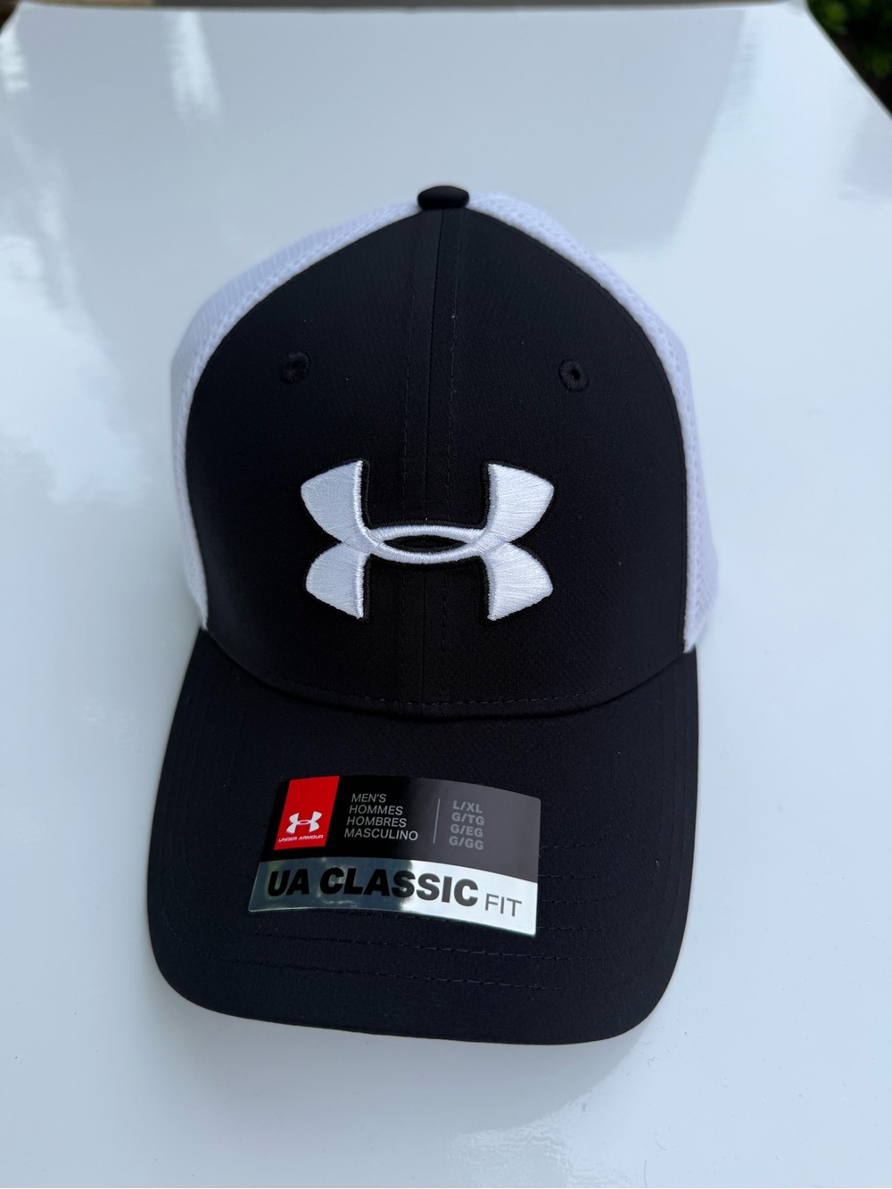 Under Armour Black and White UA Classic Fit Mesh Back Cap